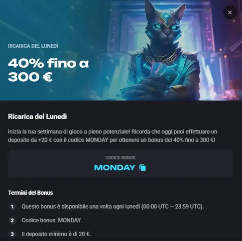 Amonbet bonus 40 fina a 300