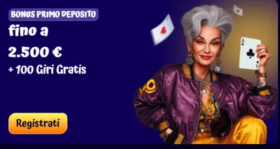 Bonus primo deposito fino a 2500 euro 100 giri gratis